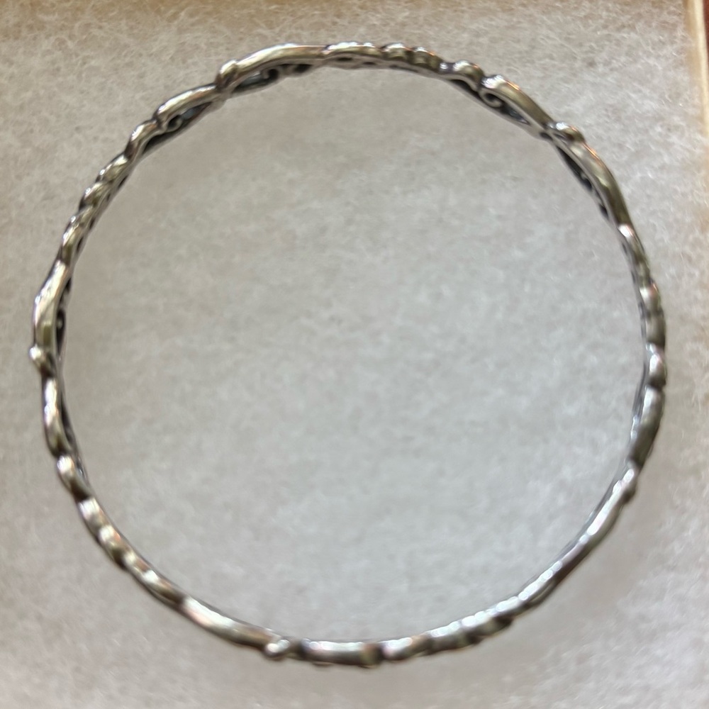 Ornate Sterling Silver Bangle Bracelet